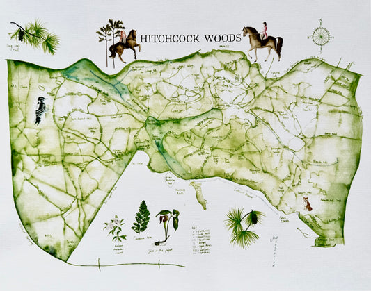 Art-Hitchcock Woods Map- Limited Edition Prints by Published Map Artist-Jade Robertson-